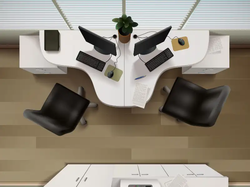 L Shape Modular Office Table